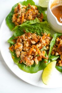 Chicken Lettuce Wraps with Peanut Sauce | cookingwithcassandra.com