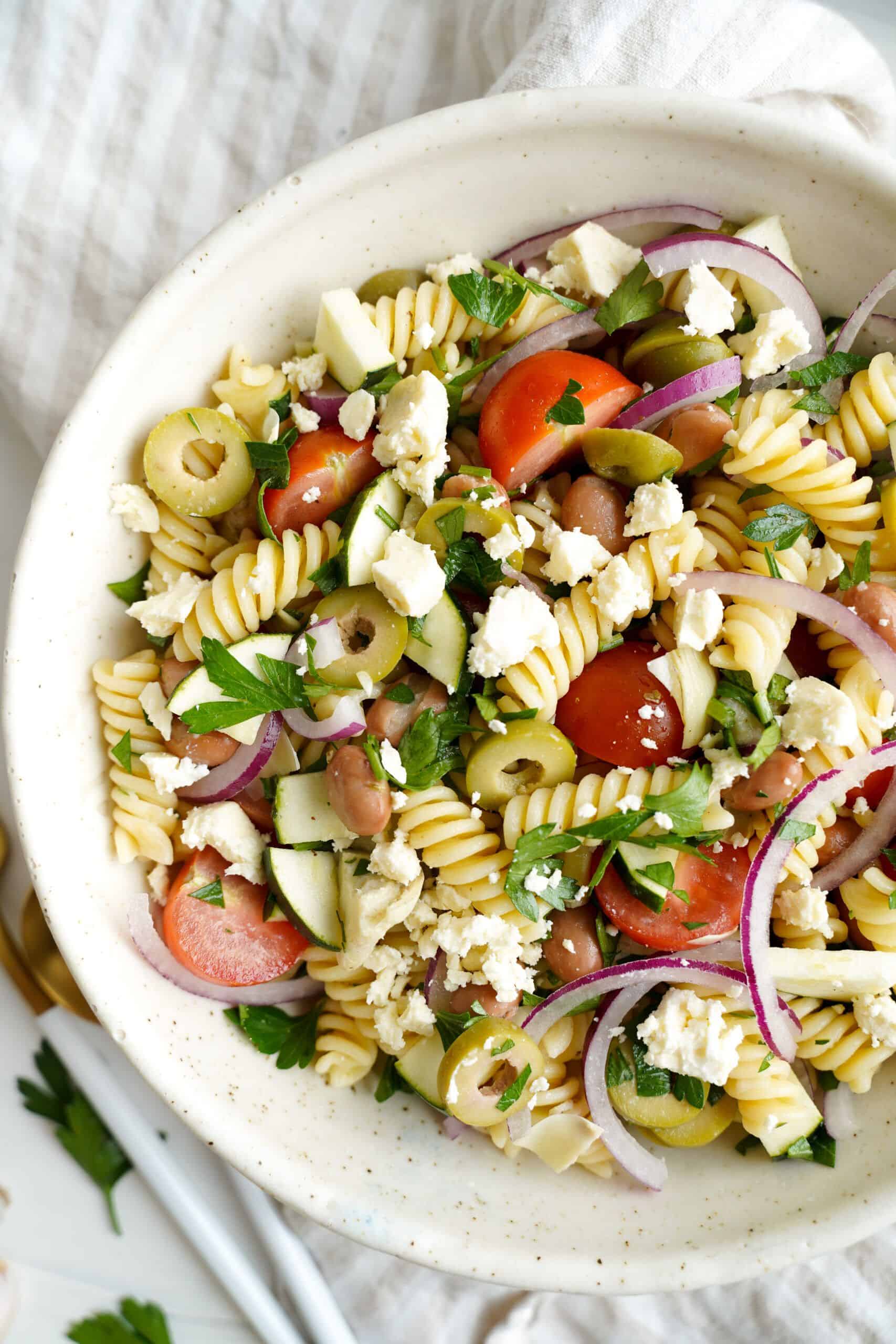 Pasta salad with cherry tomatoes | cookingwithcassandra.com
