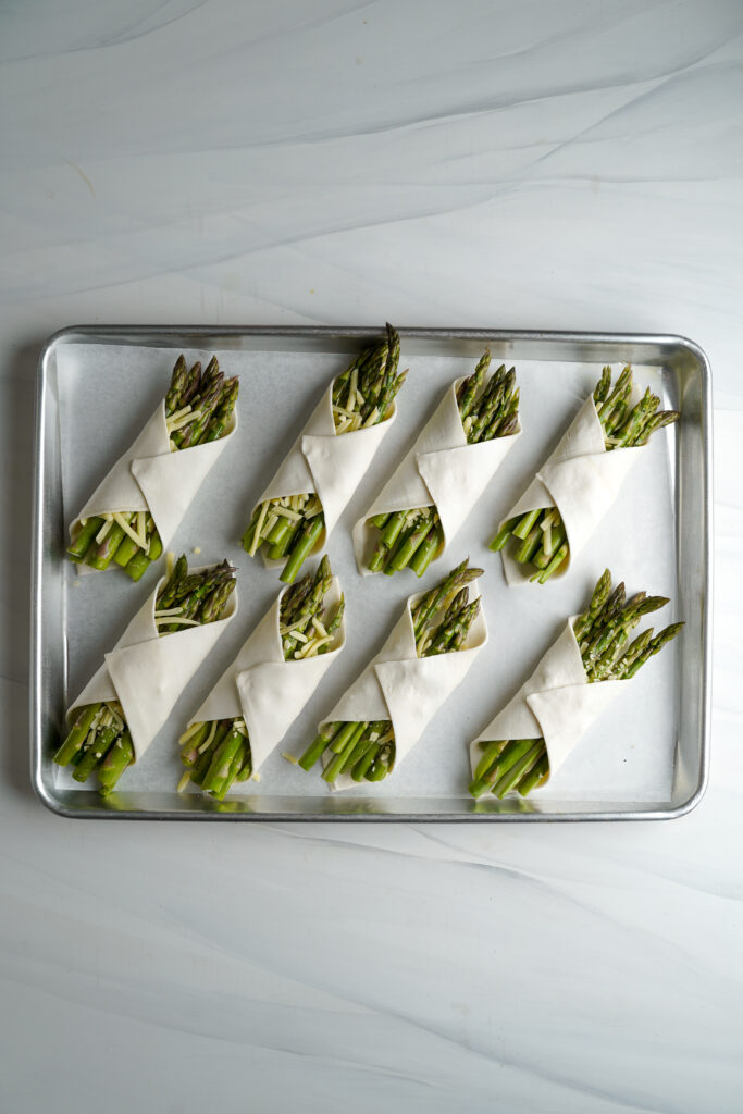 Wrapped Asparagus on a tray | cookingwithcassandra.com
