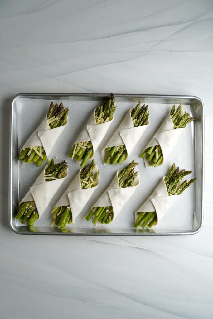 Wrapped Asparagus on a tray | cookingwithcassandra.com