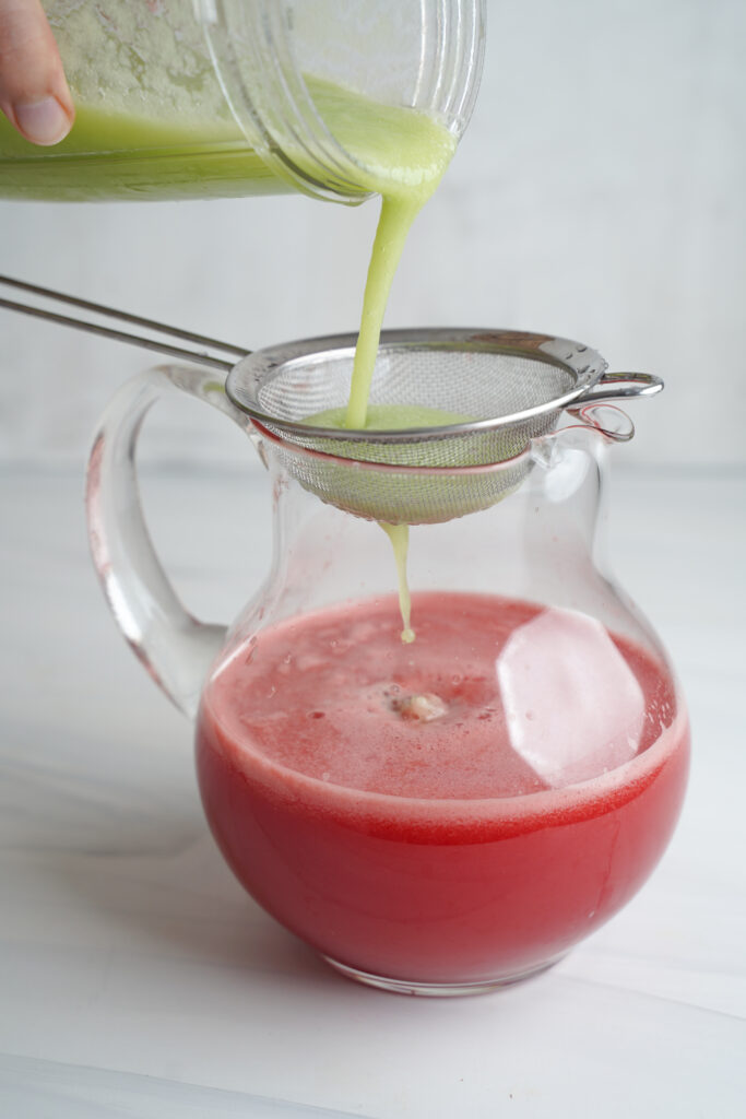 Add Cucumber Puree to the Watermelon Juice | cookingwithcassandra.com