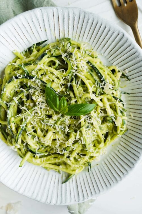 Creamy Zucchini Pasta With Avocado Spinach Sauce Creamy Zucchini Pasta With Avocado Spinach Sauce
