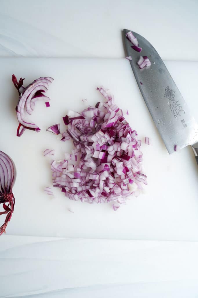 Chopped Red Onion | cookingwithcassandra.com