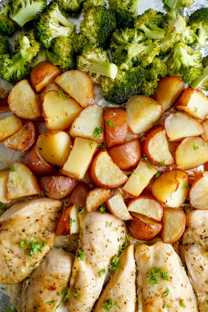 Best One Pan Honey Garlic Chicken With Broccoli & Potatoes | cookingwithcassandra.com