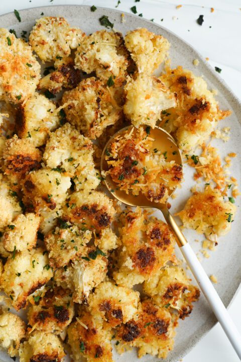 Crispy Roasted Cauliflower Recipe with Parmesan - Cooking with Cassandra