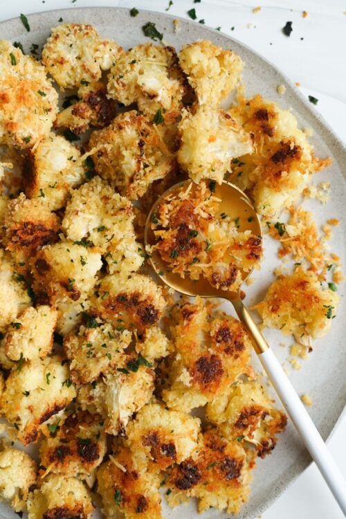 Crispy Roasted Cauliflower Recipe with Parmesan