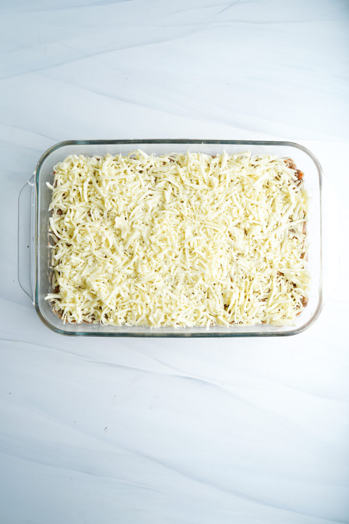 Spaghetti Squash lasagna with shredded mozzarella cheese | cookingwithcassandra.com