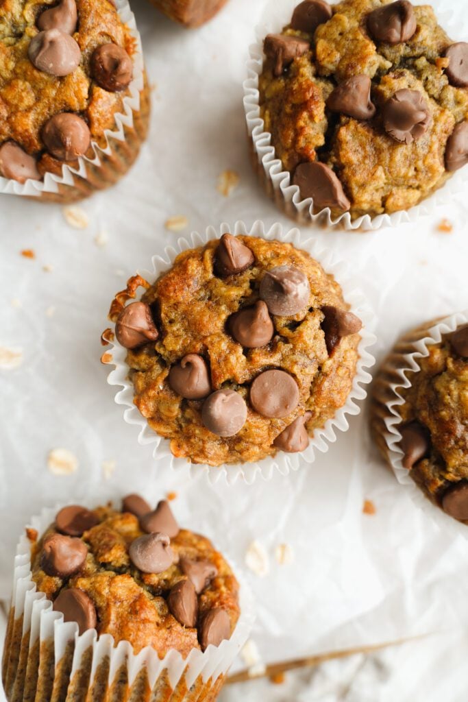 Flourless Chocolate Chip Banana Muffins | cookingwithcassandra.com