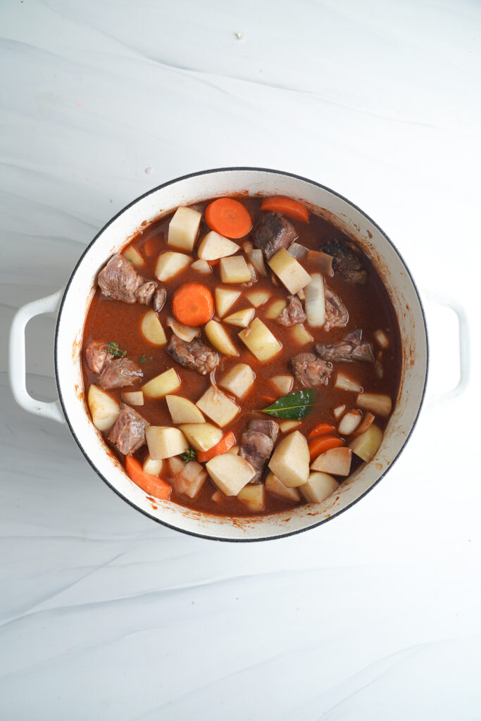 mixing old fashioned beef stew ingredients  | cookingwithcassandra.com